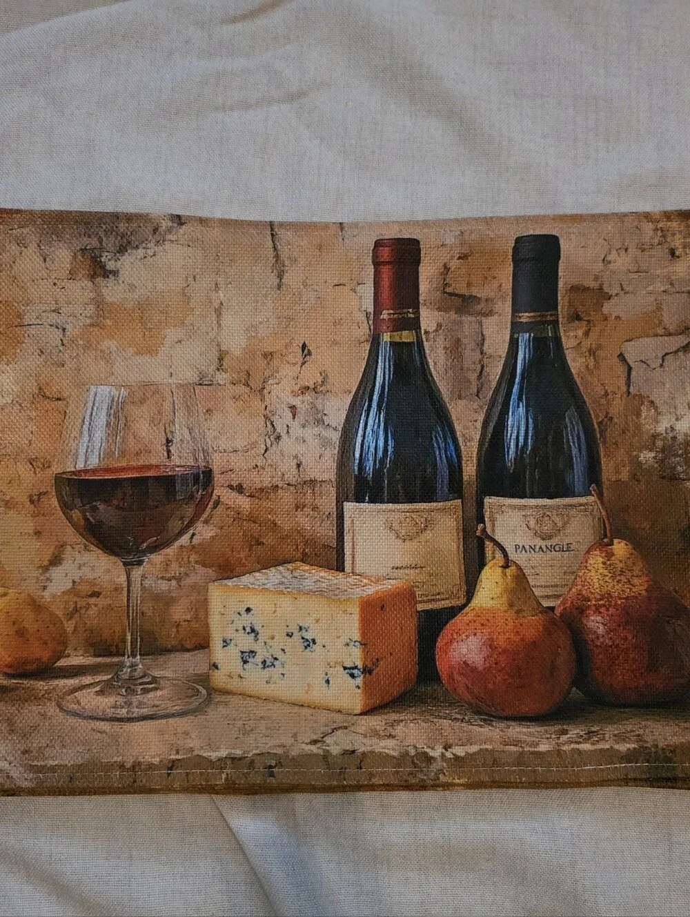 Arevigh Retro Red Wine Placemats Set 6 Washable Table Mats 12x18